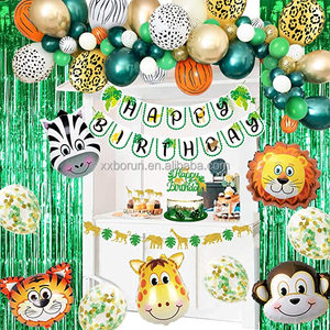 Kit de Décoration Arche Guirlande de Ballons Personnalisée Thème Forêt pour Fête d'<span class=keywords><strong>Anniversaire</strong></span>, Comprenant des Ballons en Latex Vert et Or et des Ballons en Aluminium - Product Image 4
