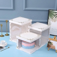 Boîte à gâteau translucide blanche de 6/8/10 pouces, simple/double couche, plus haute, portable, pour boulangerie, en stock