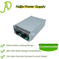 Alimentation linéaire réglable 15A 0-15V, large plage d'entrée AC200-240V, contrôle par passage zéro, efficacité 88%, silencieuse, usage industriel simple