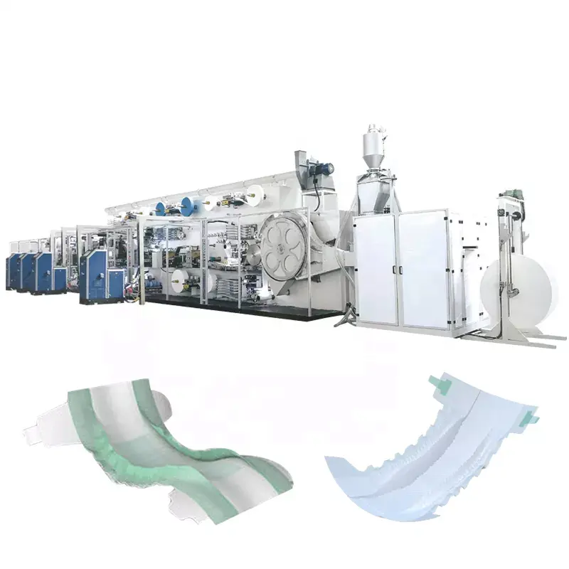 Second Hand High Speed Automatic Nappy Equipment Production Line Huggies Pampers Type Disposable Baby Diaper Making Machine