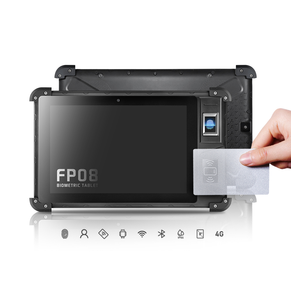 HFSecurity Android 9,0 8 ''сенсорный сканер отпечатков пальцев для экрана планшета для мобильного Биометрические посещаемость времени распознавания лиц модель