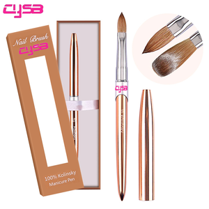 Pure Kolinsky Acrylic <b>Nail</b> Brush Round Hair Bristle Metal Handle 3D Drawing Powder Brush for <b>Nail</b> <b>Extension</b> - Product Image 3