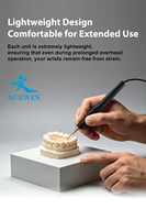 AURWEN Dental Lápiz Eléctrico de Doble Punta con Pantalla Digital de Doble Canal y Control de Temperatura Independiente para Tallado de Prótesis Dentales