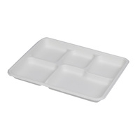 Barquette de déjeuner scolaire 100% compostable en bagasse, plateau à 6 compartiments, en fibre de canne, barquettes jetables en papier