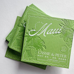 Logo personalizzato in rilievo sentire il romanticismo | Inviti di nozze pastello con artigianato in rilievo | Packaging di carte fatte a mano di lusso - Product Image 3