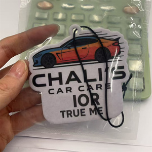 Ambientadores de Papel <span class=keywords><strong>para</strong></span> Coche Personalizados con Logotipo Sublimado, Troquelados a Medida, en Blanco, <span class=keywords><strong>para</strong></span> Colgar en el Coche - Product Image 4