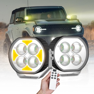 ไฟสปอร์ตไลท์อเนกประสงค์แบบรีโมทอัจฉริยะ สีเหลืองอำพัน 12v สำหรับรถ ATV SUV รถยนต์  ไฟตัดหมอก ไฟขับขี่  แบบ LED  4x4  กำลังไฟ 72W  กันน้ำ IP67 - Product Image 1