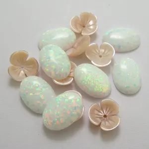 10x14 mm opal supplier oval opal cabochon flat base Bottom jewelry gems loose opal beads