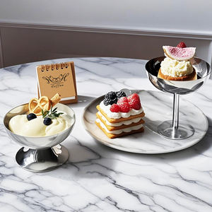 Logo personnalisé Cuisine Crème Glacée Outil De Service <span class=keywords><strong>Restaurant</strong></span> <span class=keywords><strong>Pub</strong></span> <span class=keywords><strong>Chic</strong></span> Dessert Gâteau Fruits Salade Bol Debout En Acier Inoxydable Gobelet Tasse - Product Image 1