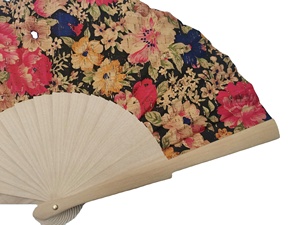 Abanico de Lino Ecológico Vegetariano Hecho a Mano de Lujo, Color Natural, Color Personalizado, 23 cm, Regalo - Product Image 3