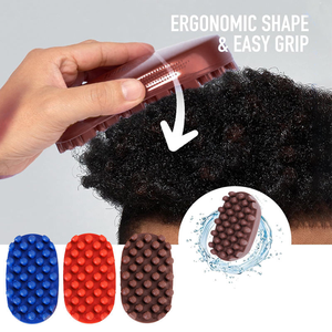 Nouvelle Brosse à <span class=keywords><strong>Cheveux</strong></span> en Caoutchouc Colorée pour Hommes Noirs – <span class=keywords><strong>Éponge</strong></span> Afro pour Torsades, Outil de Coiffage Grande et Petite Taille, Plusieurs Styles - Product Image 3