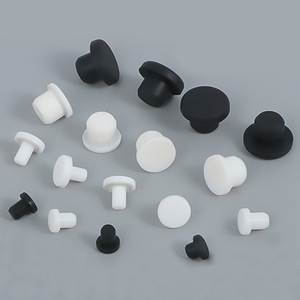 Bouchon en silicone de type T résistant aux hautes températures, étanche et anti-collision, couvercle de trou souple à clipser, noir/blanc - Product Image 3