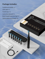 Sikat Gigi Elektrik T5 Dewasa Pintar Tahan Air untuk Rumah Tangga, 5 Mode Pembersihan, USB Rechargeable, Sonic, Portabel, Pemutih Gigi Lembut
