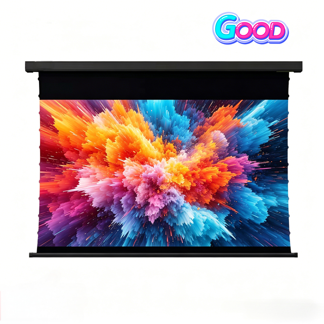 Luxury Cinema Anti Laser Speckle 3C Gray Screen 3D Ultra HD ALR Wall/ceiling Mounted Tab-Tension Motorized Projection Screens