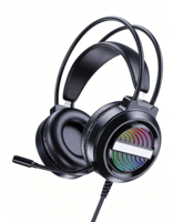 Casque de jeu filaire d'entrée de gamme, casque circum-auriculaire RGB, haut-parleur 40 mm, casque de jeu étanche pour PC