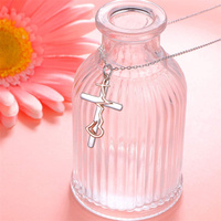 Pendentif croix en argent sterling 925, offre spéciale, collier religieux, amour, cœur, battement de croix, vente en gros