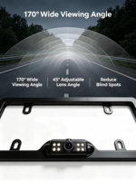 Moniteur de voiture numérique sans fil 5 pouces avec fixation par ventouse, chargeur de voiture et kit caméra de recul avec plaque d'immatriculation américaine