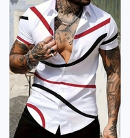 Herenmode Lente Zomer Casual overhemd Bedrukte tops met korte mouwen Ademende straatkleding