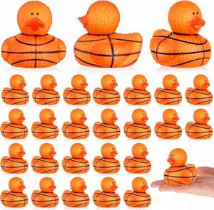 Custom Branding Squeeze to Quack Rubber Duck Toy Duckies Basketball Rugby Baseball Football Sports Figure Ducks - Product Image 5