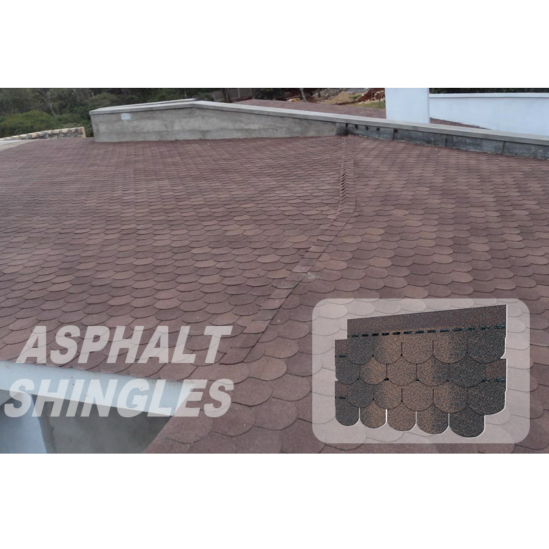 High Quality Fish Scale Brown Mixture Architectural Roof Asphalt Shingles Custom Colors Bitumen Building Material for House