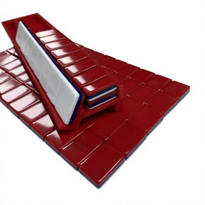 Jeu de Mahjong américain en acrylique rouge, 4 couches, tuiles de jeu gravées pour le divertissement et les soirées jeux - Product Image 3
