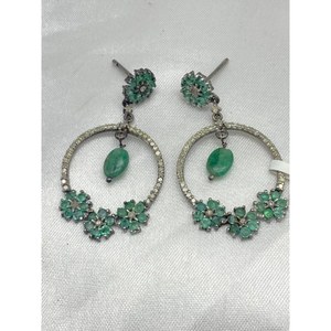 New hot Top selling Luxury <b>Earring</b> Set 925 Sterling Silver, <b>Emerald</b> Gift PartyWedding Anniversary Engagement ReligiousCeremonies - Product Image 4