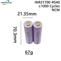 Batterie Winfinova High INR21700-RS40 à décharge rapide 70C, capacité nominale 4000mAh 3.6V, courant instantané élevé