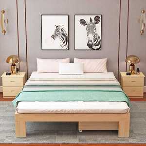 Solid Wood <b>Pine</b> Platform <b>Bed</b> 1.5m 1.8m Storage Bedroom Furniture For Adults And Children - Product Image 3