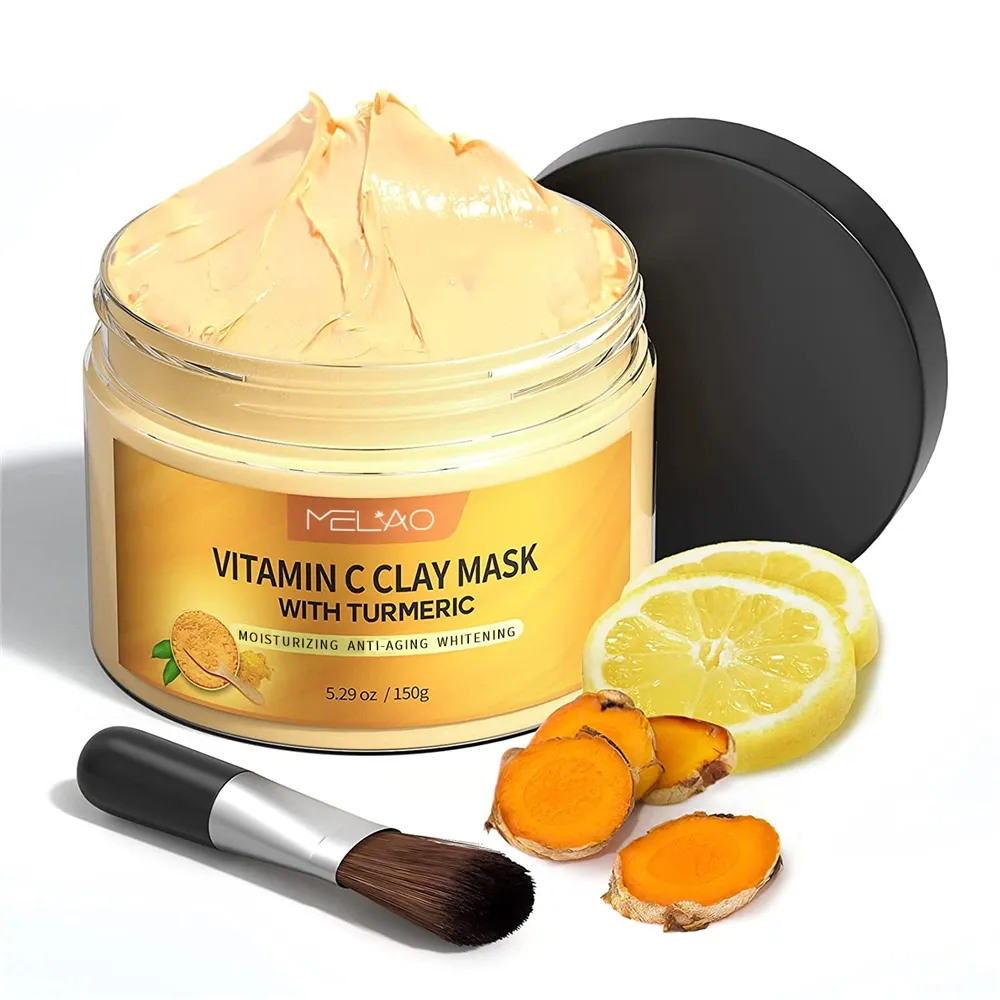 MELAO Vitamin C Mit Kurkuma Haut aufhellung Reiniger Gesichts masken Creme Bio Natürliche Aufhellung Vegan Clay Mask Großhandel