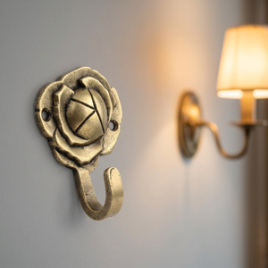 AK Brass Lotus Flower Design Wall <b>Hook</b> Brass Finished <b>Decorative</b> <b>Coat</b> Hanger Wall Mounted <b>Hook</b> Home Interior Decor - Product Image 5