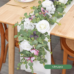 Enredaderas de Rosas Artificiales de 1.85 m, Flores de Rosa Colgantes de Seda para Decoración de Jardín, Hogar y Exteriores - Product Image 4