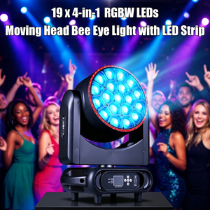 Faro mobile LED Bee Eye 19x40W RGBW 4in1 con zoom, DMX512, per DJ, discoteche, bar, locali notturni, KTV, feste e palcoscenici - Product Image 2
