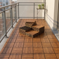 Planches de terrasse en bois de pin carbonisé massif, résistantes à l'humidité, antidérapantes, autoportantes, 30 mm, pour balcon et terrasse