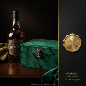 Bouteille en verre transparente vide avec boîte cadeau blanche gaufrée, 750 ml, pour whisky, spiritueux, gin, brandy, vodka, contenant de boissons - Product Image 1