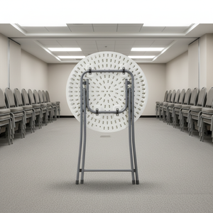 Mesa Redonda Personalizable para Decoración de Bodas Marroquíes, Mesa Plegable de Plástico Blanca para Eventos, Fiestas de Boda, Picnic al Aire Libre en el Parque - Product Image 3