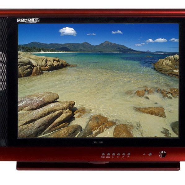 Old Model 17-Inch CRT Flat Screen TV with LED Backlight Smart Hotel TV Full HD Black Cabinet