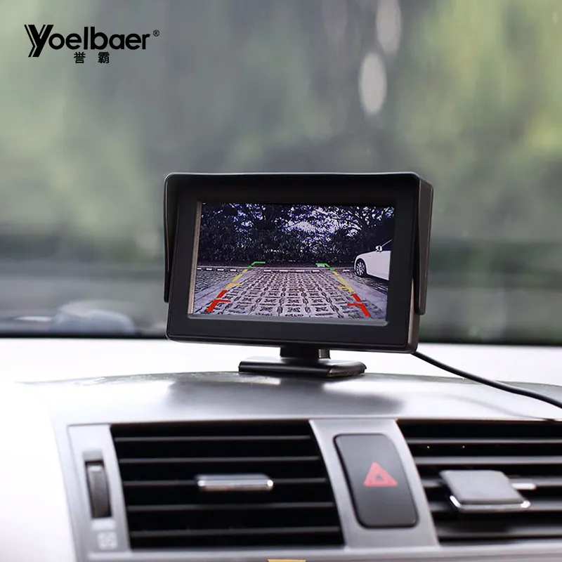 Monitor Mobil 4.3 Inci, Alat Mundur TFT Layar LCD Mini Tampilan Belakang Mobil