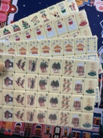 Jeu de Mahjong sur le thème du ski, personnalisé OEM, 160 pièces, tuiles blanches avec dos flocon de neige bleu, tuiles de Mahjong américaines en relief, vente en gros