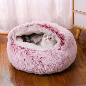 Cama para Mascotas 2 en 1 Multifuncional de Doble Uso, Cama Redonda de Felpa para Perros y Gatos, Camas para Mascotas de Felpa Suave Tipo Donut OEM para Perros y Gatos - Product Image 6