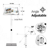 Support de podium en acrylique à hauteur et angle réglables classiques chaire de pupitre d'église portable pour les événements de concert en classe