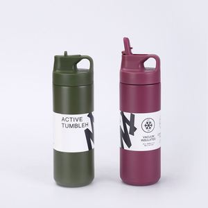 Bouteille d'eau sport en acier inoxydable 304 de 550 ml avec couvercle à bec verseur, gourde sport isotherme portable grande capacité - Product Image 3