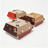 Emballage alimentaire portable personnalisé pour restaurants, boîte en papier pour frites, poulet, hamburgers, avec gaufrage, conteneur de restauration