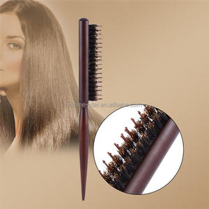 Cepillo de pelo de cerdas de jabalí natural con mango de madera y logotipo personalizado - Product Image 5
