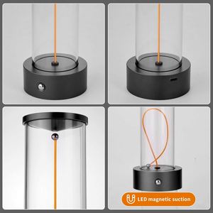 USB Cordless PC Desk Lamp Minimalist Bedside Table Lamp Modern Nightstand <b>Lights</b> 3 Level <b>Touch</b> Dimmable Small Size - Product Image 4