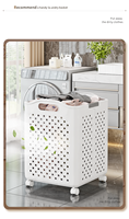 Chariot pliable en plastique de différentes capacités, au design moderne, pour la maison, la salle de bain, les vêtements sales, panier de rangement pliable sale de grande capacité