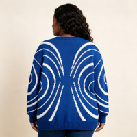 Pull en tricot jacquard à col rond au design simple pour femmes 'KTY' ODM OEM