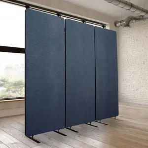 Partisi layar serat poliester dekoratif berdiri bisa dilepas untuk kantor melindungi privasi pembagi ruangan akustik