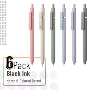 개폐식 젤 펜 5 개 세트 모란디 펜 배럴 블랙 젤 잉크 속건성 고급 펜촉 0.5mm 귀여운 펜 - Product Image 3