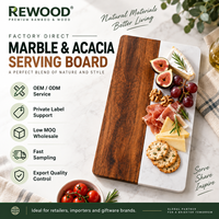 Planche à apéritifs en marbre et acacia, qualité alimentaire, logo personnalisé, vente en gros pour la restauration, la salle à manger et les fêtes