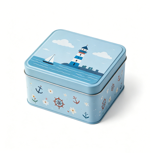 Boîte en métal à couvercle ouvrable personnalisable, impression OEM, emballage carré en métal, artisanat écologique pour cartes, puzzles, cosmétiques, rangement de cadeaux - Product Image 2